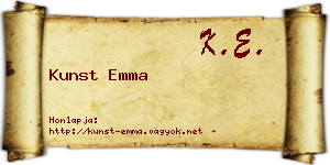 Kunst Emma névjegykártya